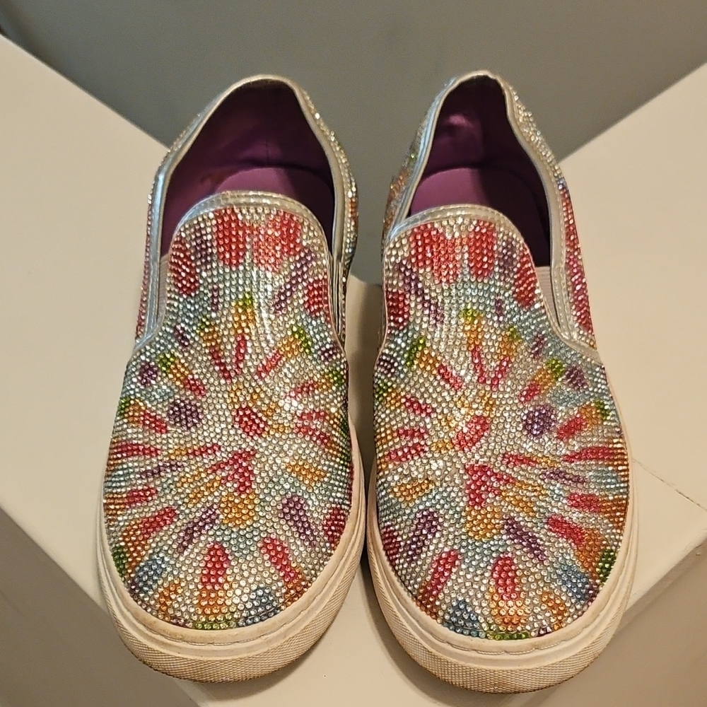 Steve Madden Colorful Rhinestone Slip-On Sneakers